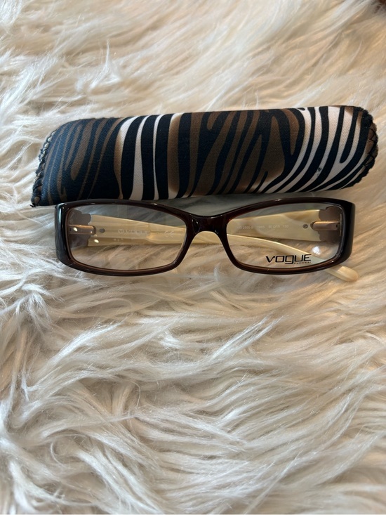 Vogue Accessories - Vogue Brown Rectangular Eyeglasses with Zebra Soft Case New without tags
